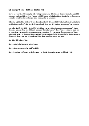 A preview of a PDF biography for Birkhead, George Thomas